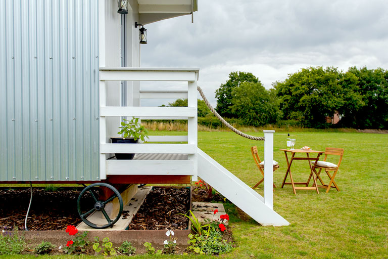 Our huts are self-catering, but we also supply glamorous hampers containing fresh local produce